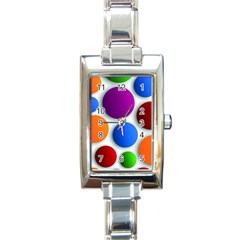 Abstract Dots Colorful Rectangle Italian Charm Watch