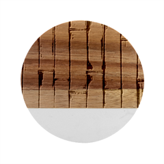 Brown Bamboo Texture  Marble Wood Coaster (round) by nateshop