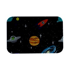 Space Cartoon, Planets, Rockets Open Lid Metal Box (silver)  