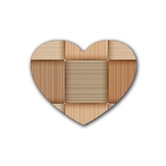 Wooden Wickerwork Textures, Square Patterns, Vector Rubber Coaster (heart) by nateshop