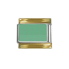 Green -1 Gold Trim Italian Charm (9mm)