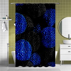 Berry, One,berry Blue Black Shower Curtain 48  X 72  (small)  by nateshop