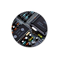 Motherboard Board Circuit Electronic Technology Magnet 3  (round) by Cemarart