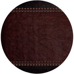 Black Leather Texture Leather Textures, Brown Leather Line Uv Print Round Tile Coaster