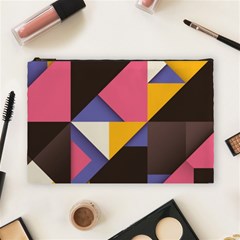 Retro Colorful Background, Geometric Abstraction Cosmetic Bag (large)