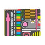 Pattern Geometric Abstract Colorful Arrows Lines Circles Triangles Premium Plush Fleece Blanket (Mini) 35 x27  Blanket Front