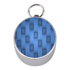 Blue Pattern Texture Mini Silver Compasses