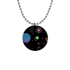 Colartive, Aesthetic, Amoled, Black, Colorful, Desenho 1  Button Necklace by nateshop