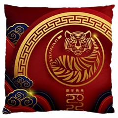 Holiday, Chinese New Year, Year Of The Tiger Large Premium Plush Fleece Cushion Case (two Sides)