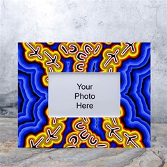 Authentic Aboriginal Art - Emu Dreaming White Tabletop Photo Frame 4 x6  by hogartharts