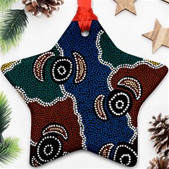 Authentic Aboriginal Art - Riverside Dreaming Ornament (star) by hogartharts