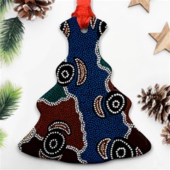 Authentic Aboriginal Art - Riverside Dreaming Christmas Tree Ornament (two Sides) by hogartharts