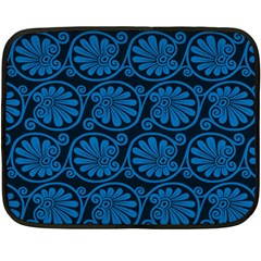 Blue Floral Pattern Floral Greek Ornaments Two Sides Fleece Blanket (mini) by nateshop