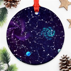 Realistic Night Sky With Constellations Ornament (round) by Cemarart