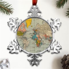 Circular Concentric Radial Symmetry Abstract Metal Small Snowflake Ornament by Proyonanggan