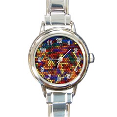 Zig Zag Pattern Geometric Design Round Italian Charm Watch by Ndabl3x