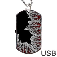 Silhouette Of Aurora Borealis Dog Tag Usb Flash (one Side) by Bedest