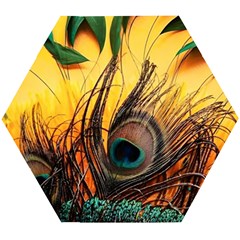 City Lights Sky Landmark Painting Wooden Puzzle Hexagon by Cemarart