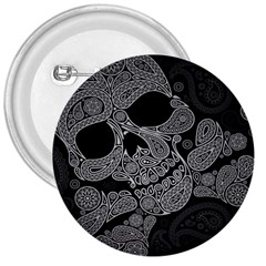 Paisley Skull, Abstract Art 3  Buttons by nateshop