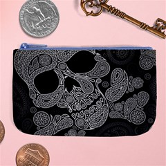 Paisley Skull, Abstract Art Large Coin Purse