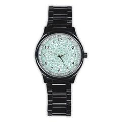 Round Ornament Texture Stainless Steel Round Watch by nateshop