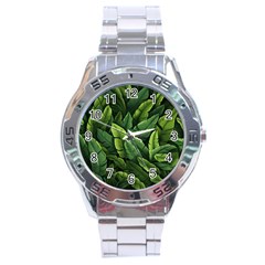 Green Leaves Stainless Steel Analogue Watch by goljakoff