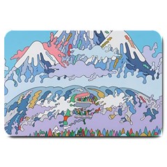 Art Psychedelic Mountain Large Doormat by Cemarart