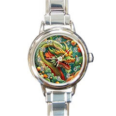 Chinese New Year – Year Of The Dragon Round Italian Charm Watch by Valentinaart