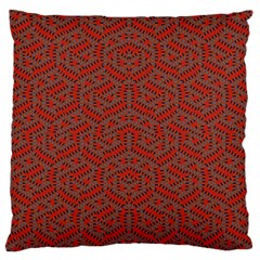 Hexagon Motif Geometric Tribal Style Pattern Standard Premium Plush Fleece Cushion Case (two Sides)