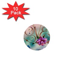 Love Amour Butterfly Colors Flowers Text 1  Mini Buttons (10 Pack)  by Grandong