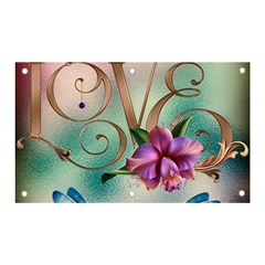 Love Amour Butterfly Colors Flowers Text Banner And Sign 5  X 3  by Grandong