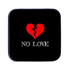 No Love, Broken, Emotional, Heart, Hope Square Metal Box (black) by nateshop