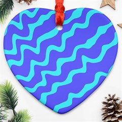 Purple Mint Turquoise Background Heart Ornament (two Sides) by Cemarart