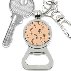 Leaves Plants Dots Pattern Bottle Opener Key Chain by Cemarart