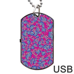 Colorful Cosutme Collage Motif Pattern Dog Tag Usb Flash (two Sides) by dflcprintsclothing