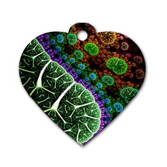 Digital Art Fractal Abstract Artwork 3d Floral Pattern Waves Vortex Sphere Nightmare Dog Tag Heart (one Side)