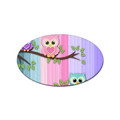 Owls Family Stripe Tree Sticker Oval (10 Pack) by Bedest