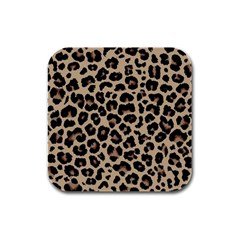 Leopard Animal Skin Patern Rubber Square Coaster (4 Pack) by Bedest