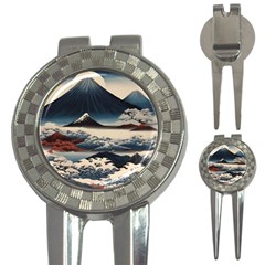 Hokusai Moutains Japan 3-in-1 Golf Divots by Bedest