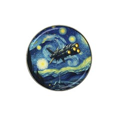 Spaceship Starry Night Van Gogh Painting Hat Clip Ball Marker (4 Pack)