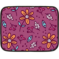 Flowers Petals Leaves Foliage Two Sides Fleece Blanket (mini)