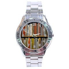 Book Nook Books Bookshelves Comfortable Cozy Literature Library Study Reading Reader Reading Nook Ro Stainless Steel Analogue Watch by Maspions