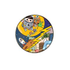 Astronaut Moon Monsters Spaceship Universe Space Cosmos Hat Clip Ball Marker (4 Pack)