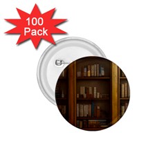 Books Book Shelf Shelves Knowledge Book Cover Gothic Old Ornate Library 1 75  Buttons (100 Pack) 