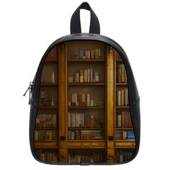 Books Book Shelf Shelves Knowledge Book Cover Gothic Old Ornate Library School Bag (small) by Maspions