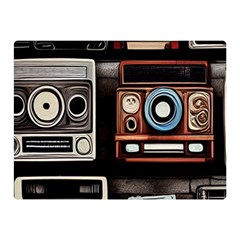 Retro Cameras Old Vintage Antique Technology Wallpaper Retrospective Two Sides Premium Plush Fleece Blanket (mini)