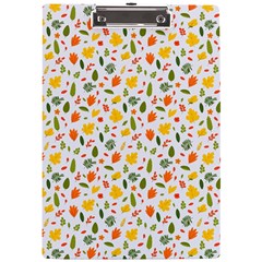 Background Pattern Flowers Leaves Autumn Fall Colorful Leaves Foliage A4 Acrylic Clipboard