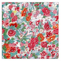 Flower Bloom Blossom Botanical Color Colorful Colour Element Digital Floral Floral Pattern Square Satin Scarf (36  X 36 )