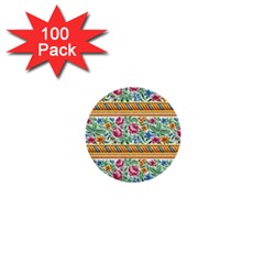 Flower Pattern Art Vintage Blooming Blossom Botanical Nature Famous 1  Mini Buttons (100 Pack)  by Maspions