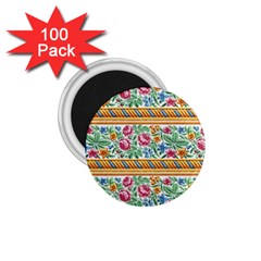 Flower Pattern Art Vintage Blooming Blossom Botanical Nature Famous 1 75  Magnets (100 Pack)  by Maspions